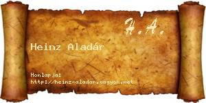 Heinz Aladár névjegykártya
